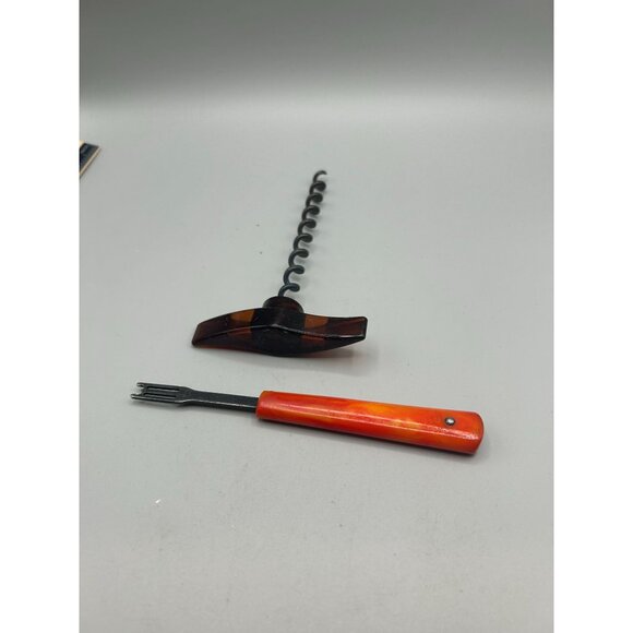 Vintage Bakelite & Metal Corkscrew and Two Prong Bottle Opener Set - Picture 4 of 8
